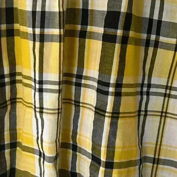 Lauren Jeans Co. Ralph Lauren Button Down Shirt Yellow Plaid size medium. - Picture 6 of 9